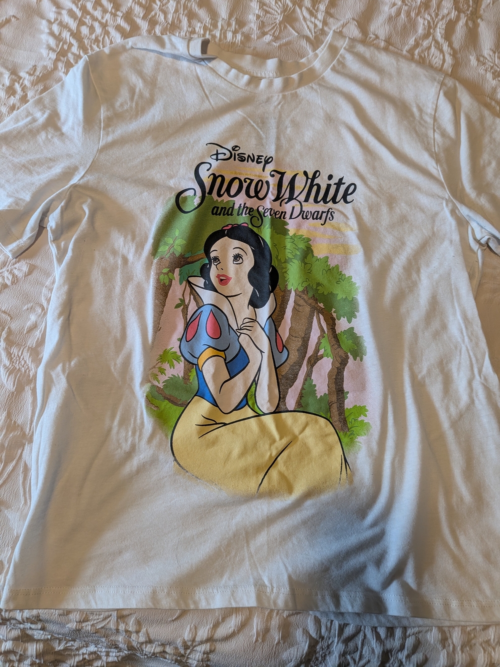 Disney Snow White Short Sleeve Tee - White with Yellow & Blue